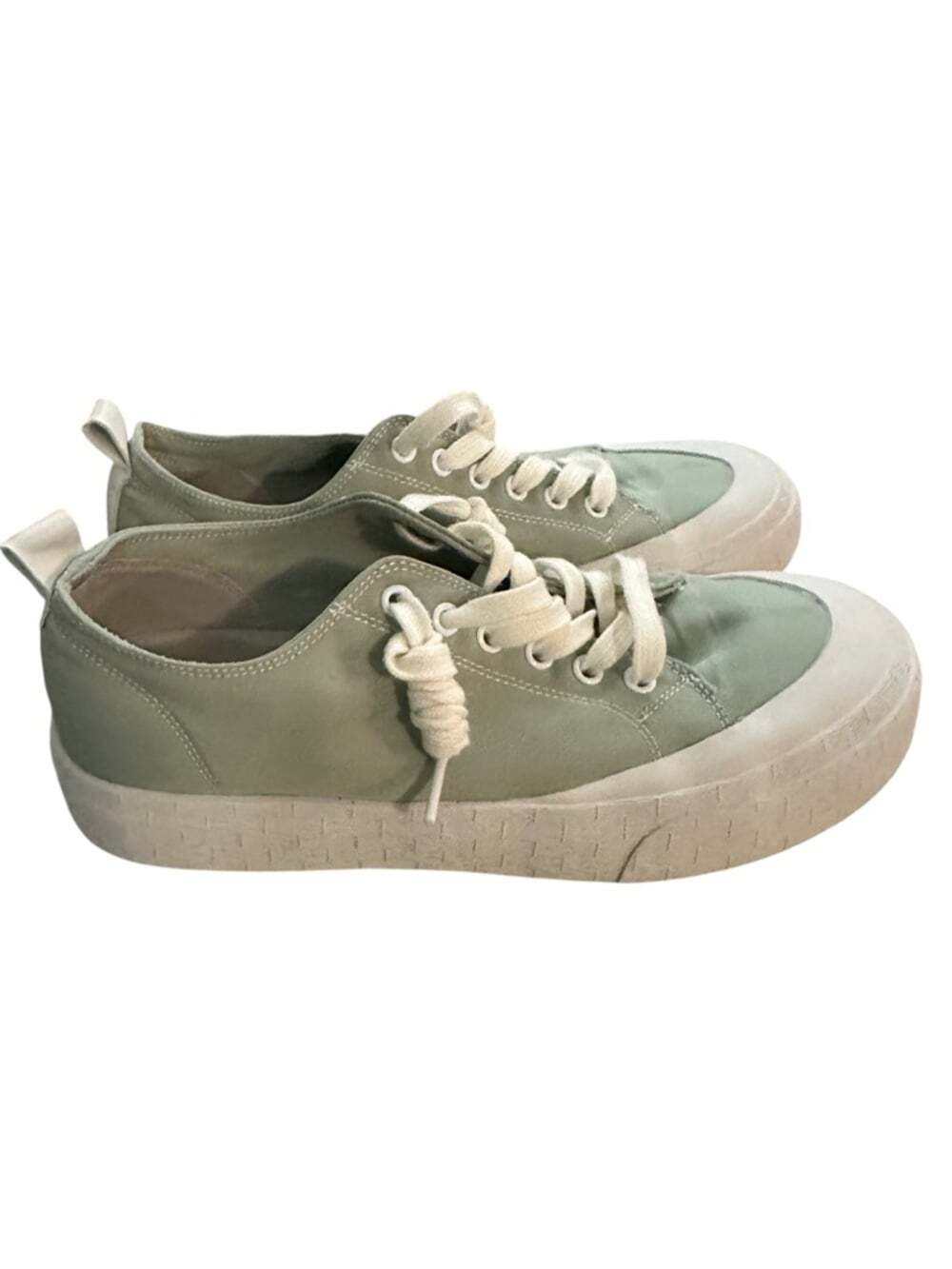 SoftMoc Vegan Platform Sneakers Sage Green Lace Up Casual Women's 10